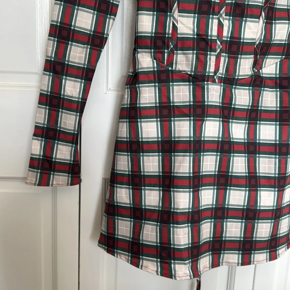House of CB Malika Red Tartan Corset Mini Dress Women’s Size Medium - Picture 7 of 16
